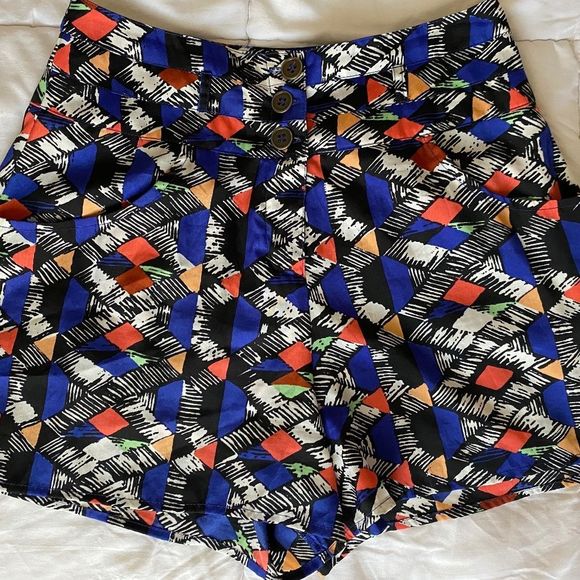 Multi color High Waisted Shorts Size Small - Picture 2 of 12